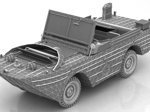 M3A1 Stuart and GPA Jeep 3D Model