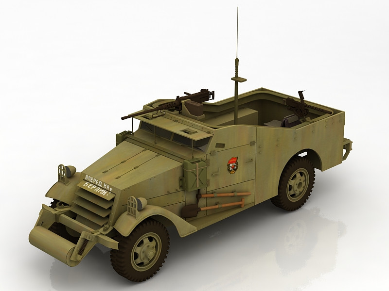 Coche explorador M3A1 Modelo 3D .c4d .max .obj .3ds .fbx .stl .blend 