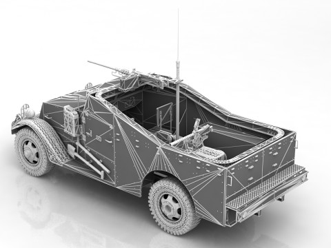 Coche explorador M3A1 Modelo 3D