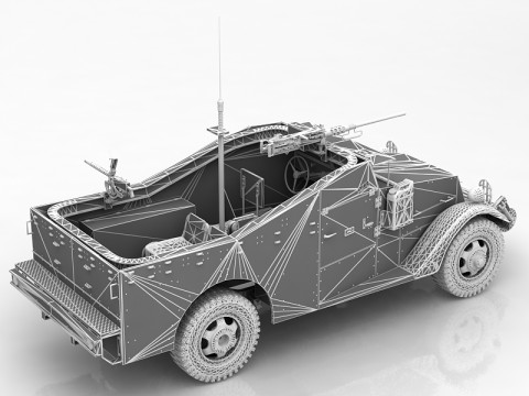 Coche explorador M3A1 Modelo 3D