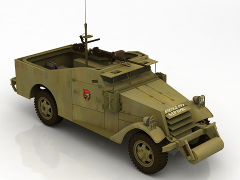 Coche explorador M3A1 Modelo 3D