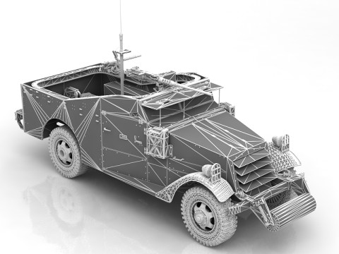 Coche explorador M3A1 Modelo 3D