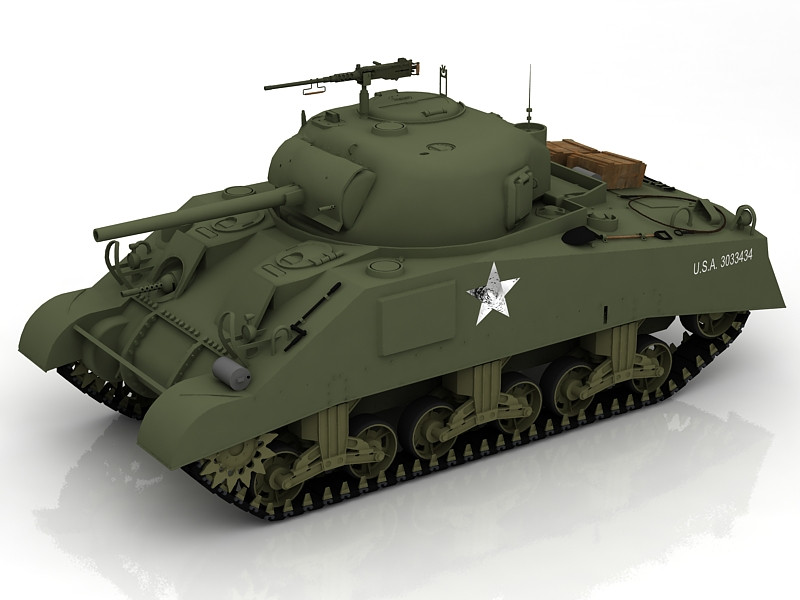 M4a3 76-e8 シャーマン 3Dモデル .c4d .max .obj .3ds .fbx .stl .blend