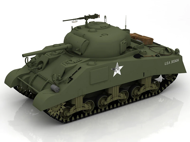 M4a3 76-e8 sherman 3D Model .c4d .max .obj .3ds .fbx .stl .blend