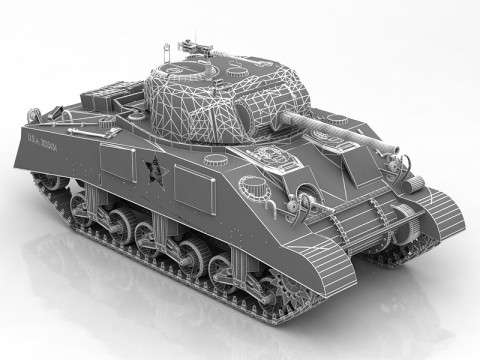 M4a3 76-e8 シャーマン 3Dモデル