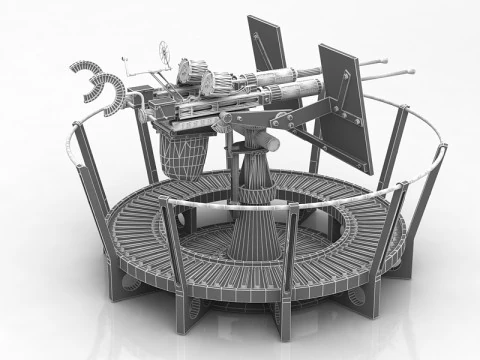 USA Twin 20mm70 AA Cannon 3D Model