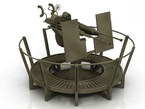 USA Twin 20mm70 AA Cannon 3D Model