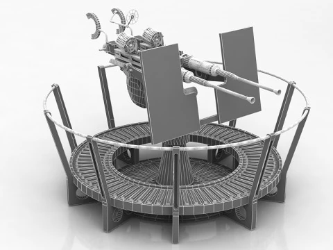 USA Twin 20mm70 AA Cannon 3D Model