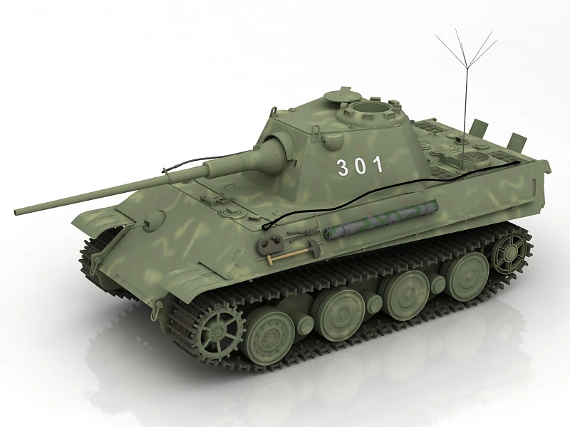 Panzer 2 Tank 3D Model .c4d .max .obj .3ds .fbx .stl .blend 