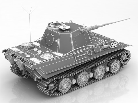 Panzer 2 Tank 3D Model