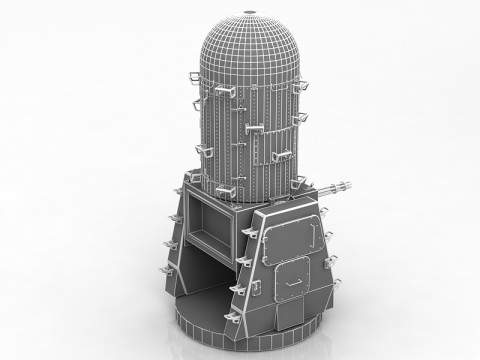 Phalanx Mk-15 Raytheon CIWS 3D Model