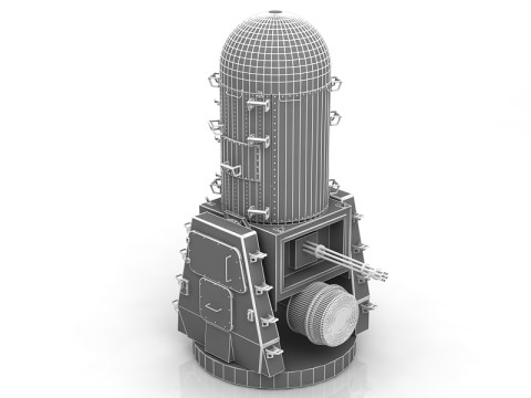 Phalanx Mk-15 Raytheon CIWS 3D Model