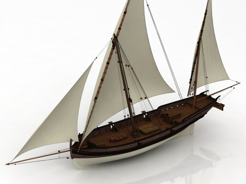 圣胡安卡拉维尔三桅帆船 3D 模型