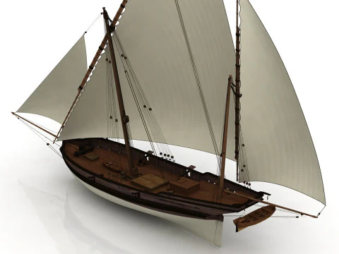 サンファン・キャラベル・フェルッカ船 3Dモデル