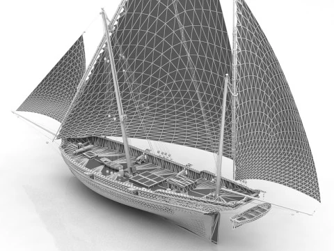 サンファン・キャラベル・フェルッカ船 3Dモデル