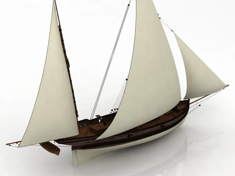 サンファン・キャラベル・フェルッカ船 3Dモデル