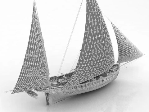 サンファン・キャラベル・フェルッカ船 3Dモデル