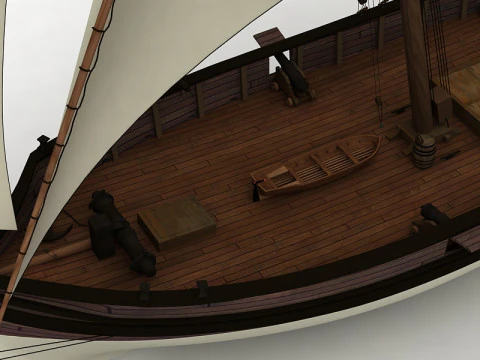 サンファン・キャラベル・フェルッカ船 3Dモデル