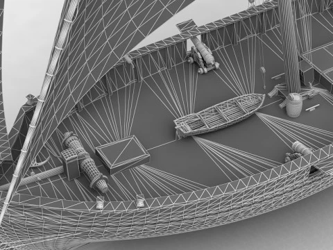 サンファン・キャラベル・フェルッカ船 3Dモデル