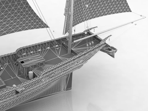 サンファン・キャラベル・フェルッカ船 3Dモデル