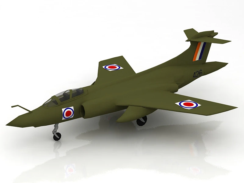 Blackburn Buccaneer 52B Aircraft 3D Model .c4d .max .obj .3ds .fbx .stl .blend 