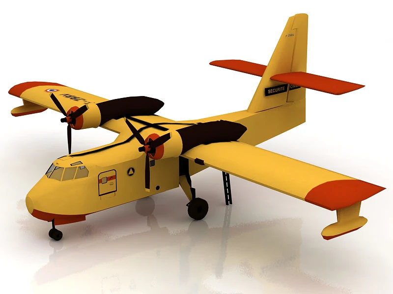 Canadair CL 415 FIREFIGHTER 3D Model .c4d .max .obj .3ds .fbx .stl .blend 