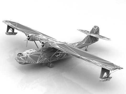 Barco voador consolidado PBY 5 Catalina Modelo 3D