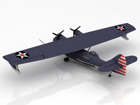 Barco voador consolidado PBY 5 Catalina Modelo 3D