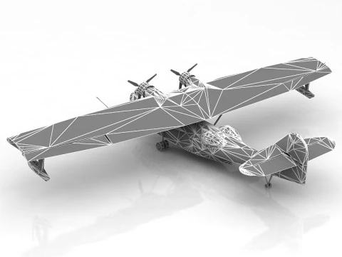 Barco voador consolidado PBY 5 Catalina Modelo 3D