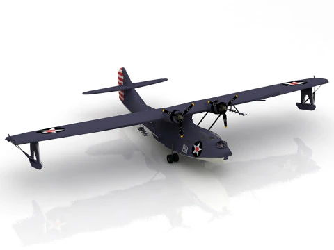 Barco voador consolidado PBY 5 Catalina Modelo 3D
