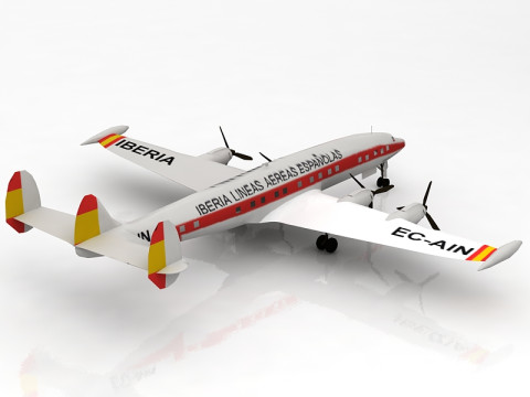 Самолет Локхид Созвездие 3D Модель