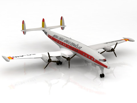 Самолет Локхид Созвездие 3D Модель