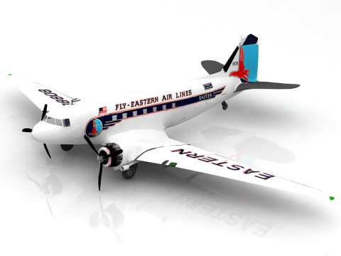 Douglas DC3 Airplane 3D Model