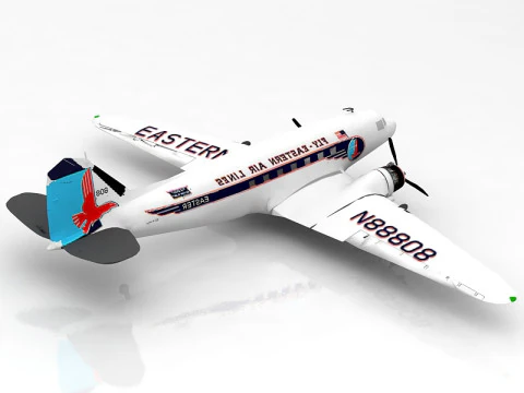 Douglas DC3 Airplane 3D Model