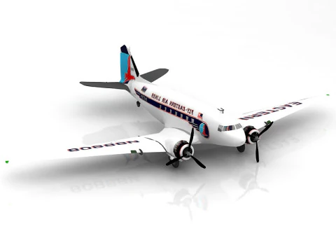 Douglas DC3 Airplane 3D Model