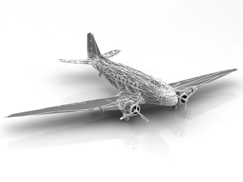 Douglas DC3 Airplane 3D Model