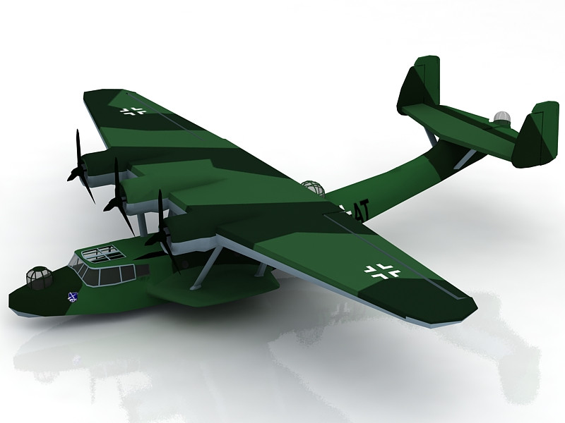 Dornier Do 24 3D Modell .c4d .max .obj .3ds .fbx .stl .blend 