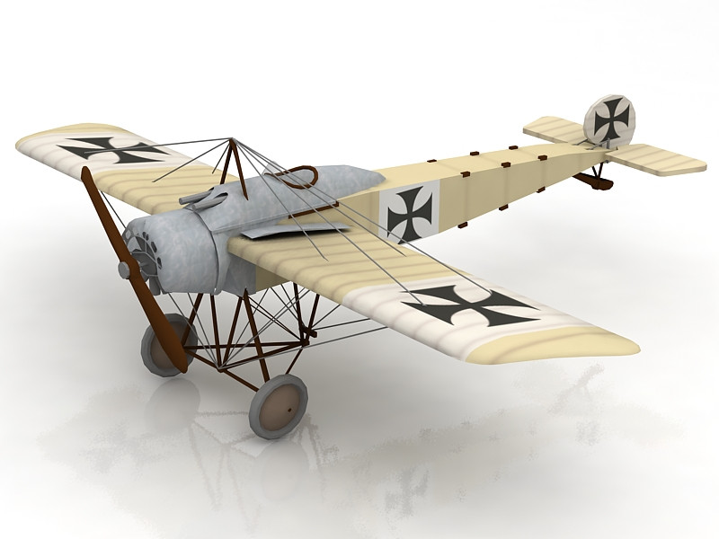 Aereo da caccia Fokker Eindecker Modello 3D .c4d .max .obj .3ds .fbx .stl .blend 