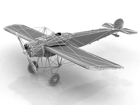 Fokker Eindecker Fighter Aircraft 3D Model