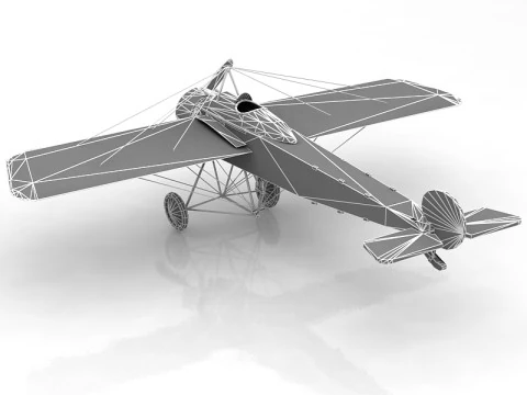 Fokker Eindecker Fighter Aircraft 3D Model