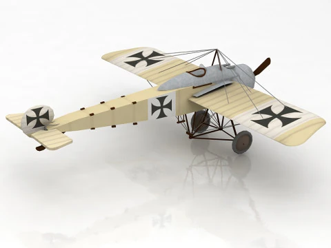 Fokker Eindecker Fighter Aircraft 3D Model