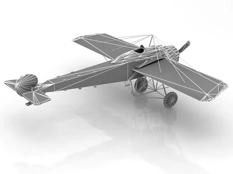 Fokker Eindecker Fighter Aircraft 3D Model