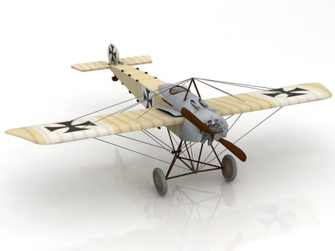 Aereo da caccia Fokker Eindecker Modello 3D