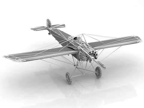 Fokker Eindecker Fighter Aircraft 3D Model