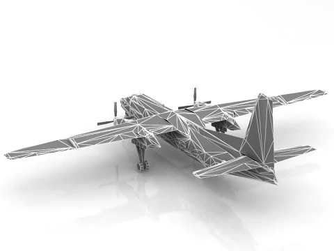 Fokker F-27 3D Model