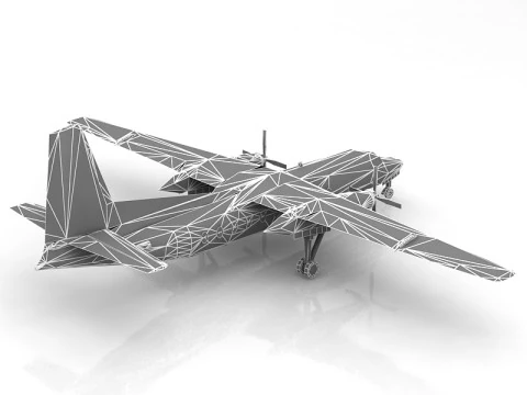 Fokker F-27 3D Model