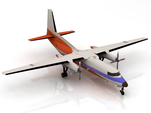 Fokker F-27 3D Model