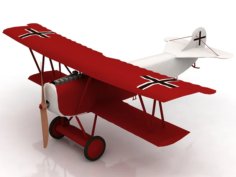Fokker R VII Aircraft 3D Model .c4d .max .obj .3ds .fbx .stl .blend 