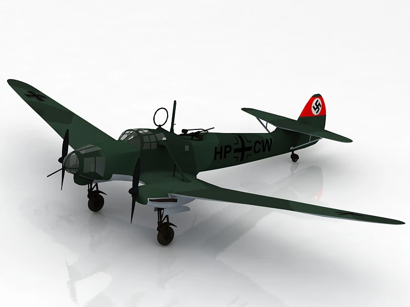 Focke-Wulf Fw 58 Weihe 3D Model .c4d .max .obj .3ds .fbx .stl .blend 