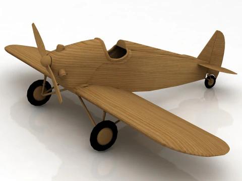 Drewniana zabawka-samolot Model 3D
